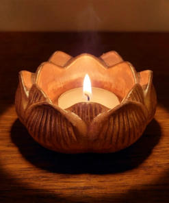 Porta Candele a Forma di Fiore in Resina
